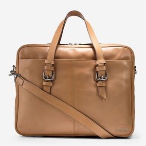 COLE HAAN Luxury Soft Leather Whitman AttacheTravel College Laptop Briefcase Bag